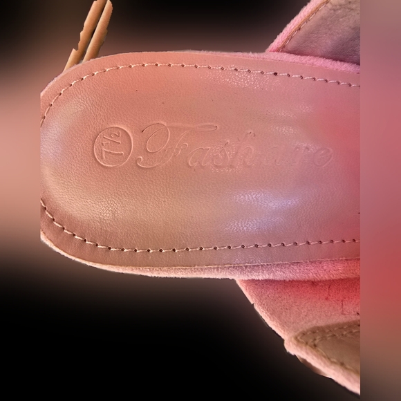 NEW Fashare Elegant Pink Bow Wedge Sandals - Picture 4 of 5